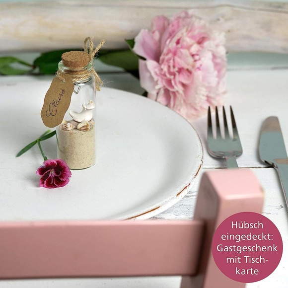 WeddingTree Small Glass Bottles with Cork Lids with Heart Pendant -Funnel - Picture 2 of 5